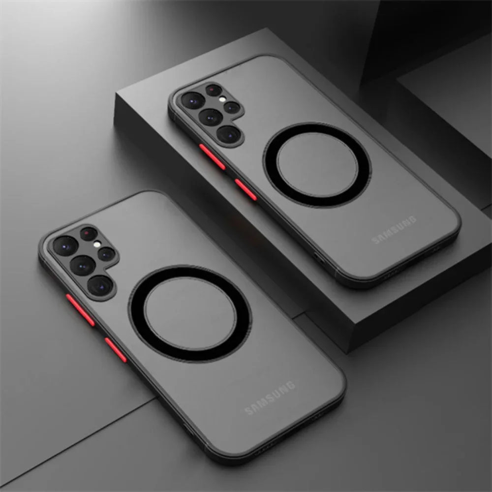 Suitable for Samsung S25 S24 S23 S22 Magnetic Mobile Phone Cases A52 A53 A73 Matte Anti-fall Protective Samsung S25 Ultra Case