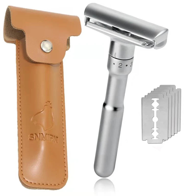 Barbershop Accessories Men's Shaving Machine Manual MEN'S Double-Edged Razor 1-6 Settings Beauty Tool Razor