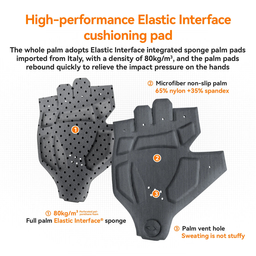 ROCKBROS Summer Cycling Gloves Lightweight Elastic Breathable Half Finger Gloves High Density Cushion Palm Pad Cycling Gloves