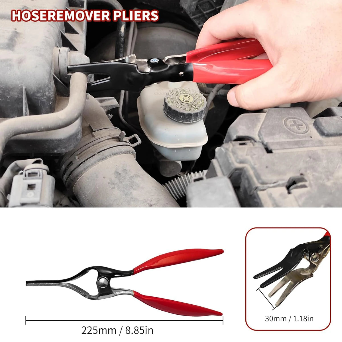 Wire Long Reach Hose Clamp Pliers Set Fuel Oil Water Hose Auto Tools,Hose Clamp Pliers for Fuel Oil & Water Hoses,Red