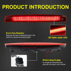 1X Third 3Rd Brake Light, LED Stop Lamp for Renault Megane MK II 2003-2008 Rear Tail Light, Red Shell OEM：8200175538