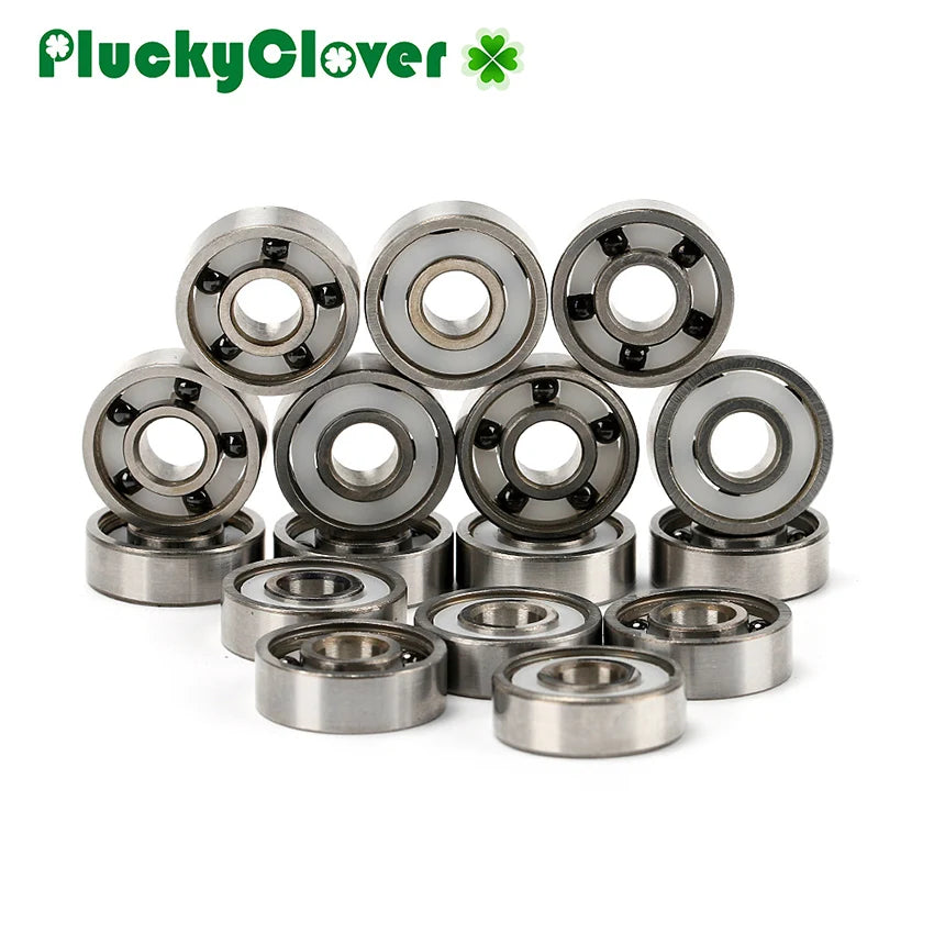 608 RS Black Ceramic Ball Bearings for Inline Skates, 5 Ball, 10pc or 16pc Set