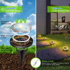 8pcs Solar Outdoor Lights Yard Driveway Step Decor Light Waterproof Solar Pathway Lights Bright In-Ground 8led Solar Garden Lamp