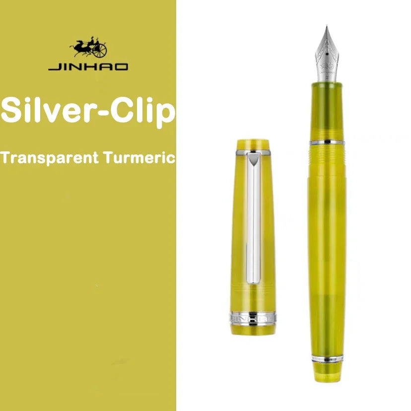 JINHAO 82 Fountain Pen Spin Silver Clip EF F M Nib Business Office School Supplies Ink Pens Korean Stationery Pens for Writing