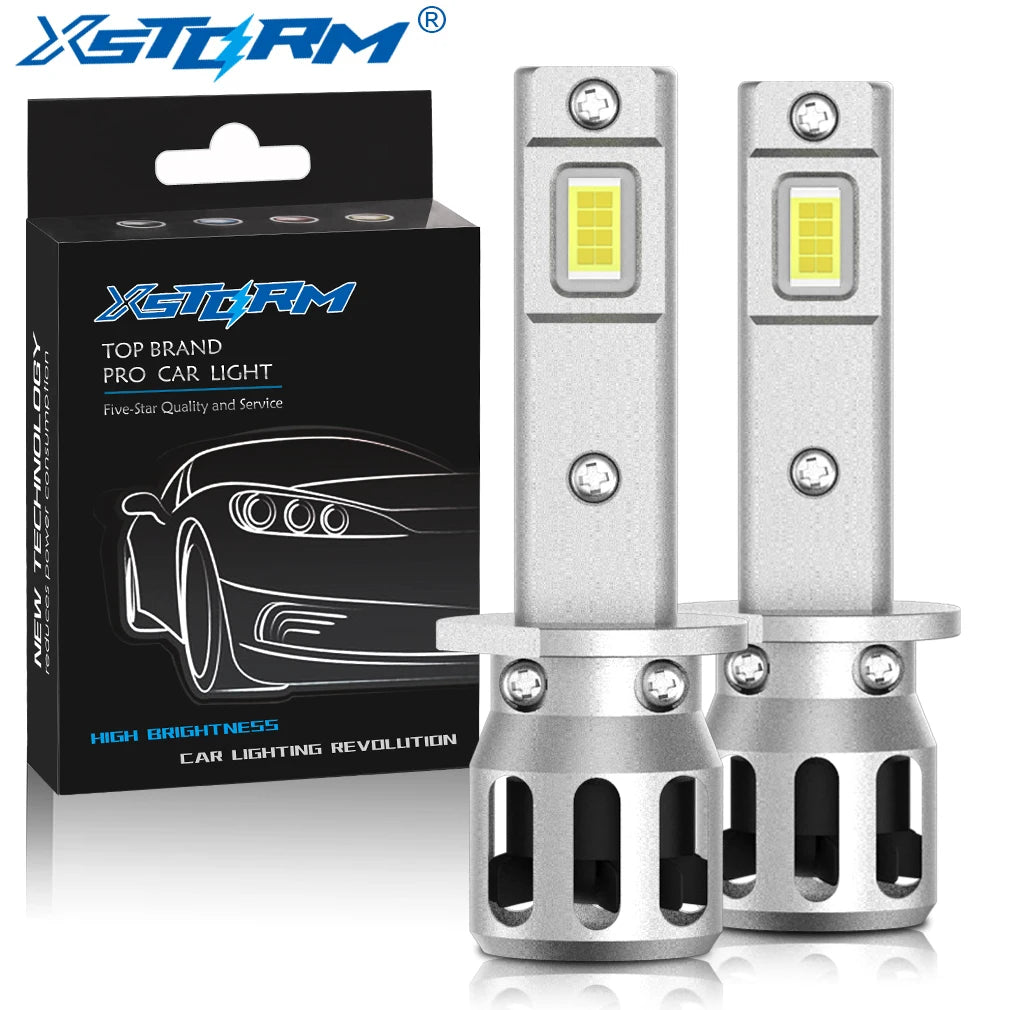 XSTORM H1 H3 LED Bulb Headlight Lamps Mini 25000LM 6500K CSP Super Bright High Low Beam for Car Fog Lights 12V White Automobile