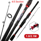 Casting Spinning Fishing Rod 2.1/1.8m UltraLight  Lure Rod  Carbon Fiber Rod Pole 4/5 Section with EVA Handle 3-15g Lure WT