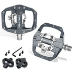 BUCKLOS MTB SPD Compatible Dual Platform Clipless Pedals, Black/Blue/Grey/Red Options