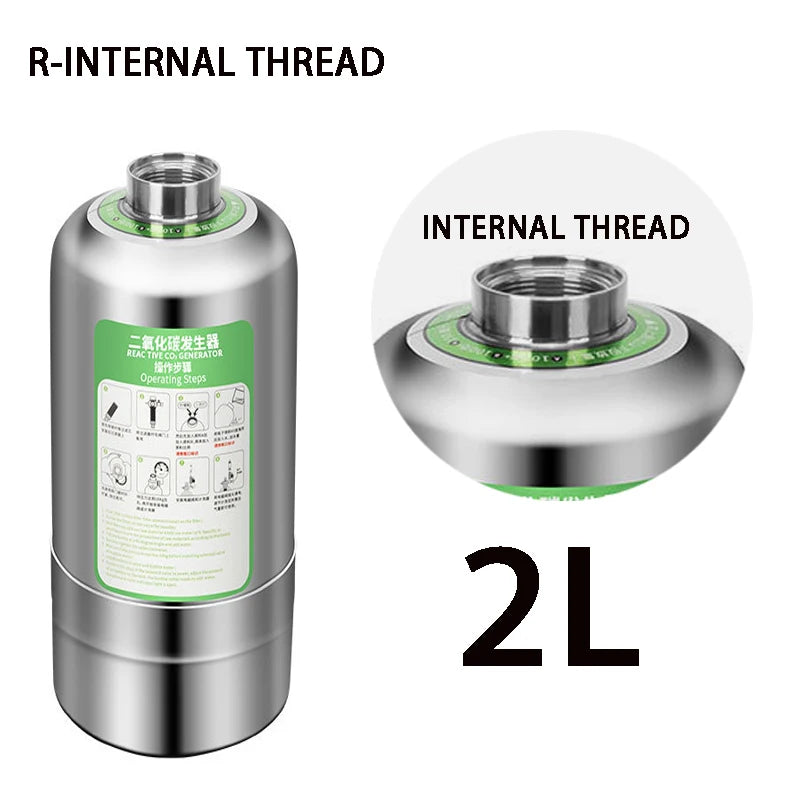 ZRDR Fish Tank CO2 Generator Steel Cylinder Single/Double Gauge Valve Electromagnetic Valve Fish Tank CO2 Generator Accessories