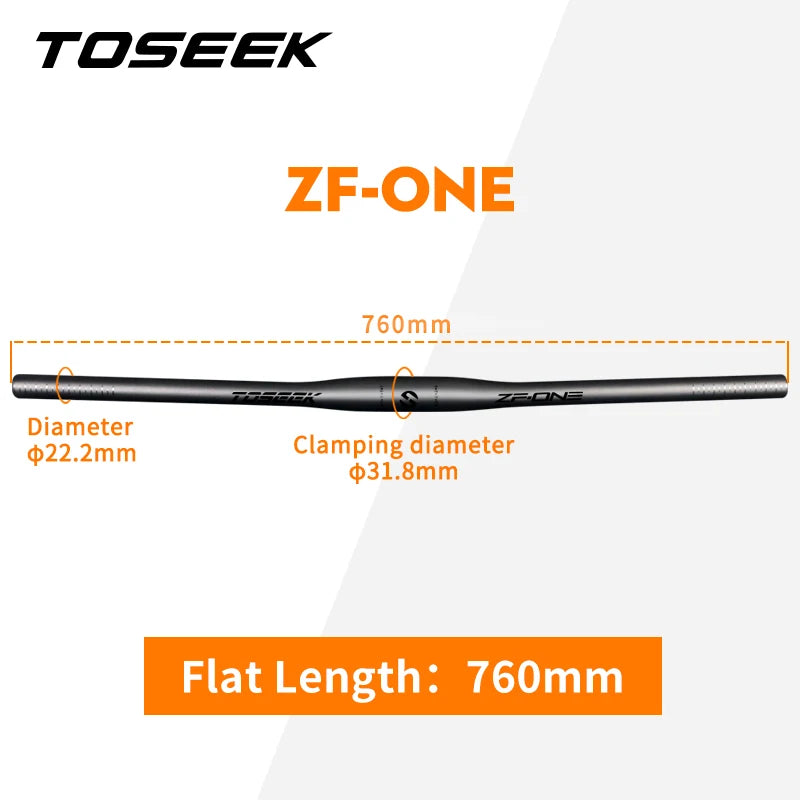 TOSEEK ZF-ONE Mtb Carbon Handlebar Bicycle Handlebar 31.8*580-720/740/760mm Matt Black Handlebars For Mountain Bike Accessories