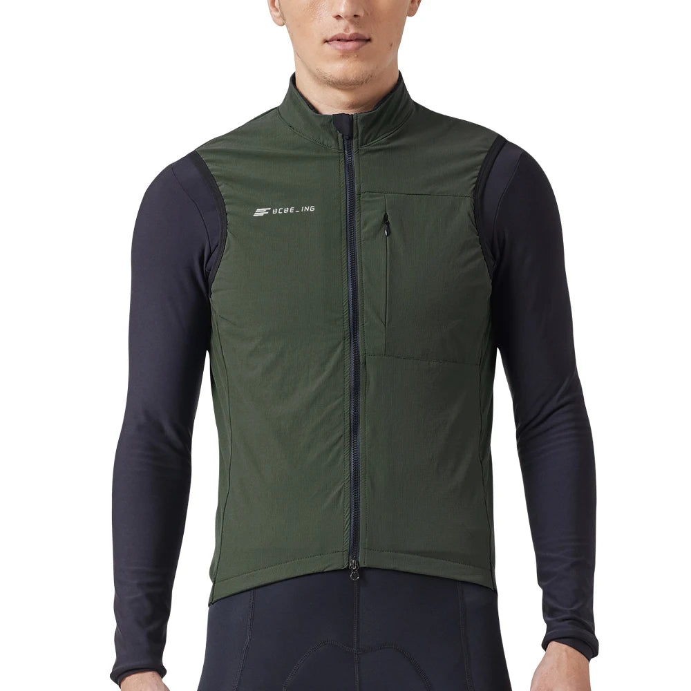 BCBE-ING Men Cycling Vest Sleeveless Windproof Cycling Gilet Lightweight Breathable Bike Vest YKK Zip Chaleco Ciclismo Hombre