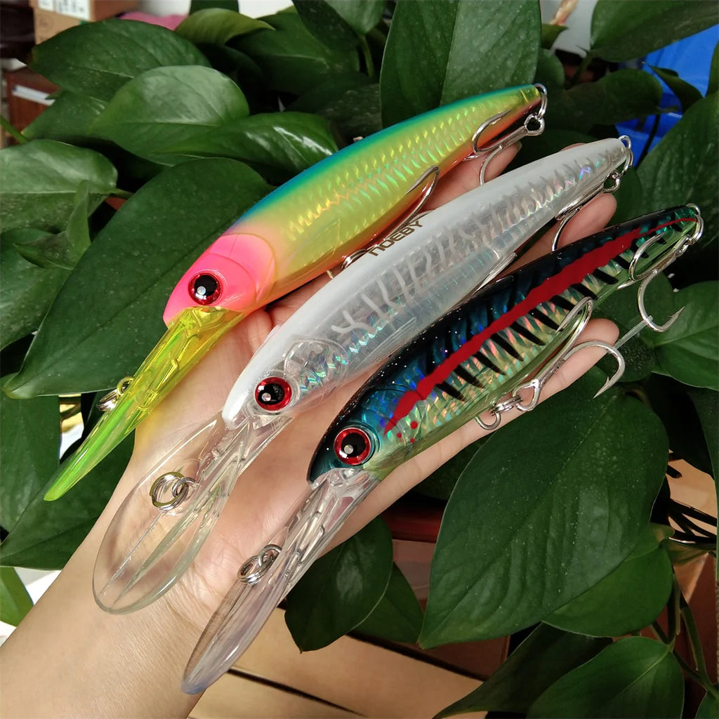 NOEBY 3pcs 140mm 52g Slow Sinking 160mm 73g 12cm 32g  Minnow Fishing Lures Artificial Bait Trolling Wobblers Sea Fishing Lure