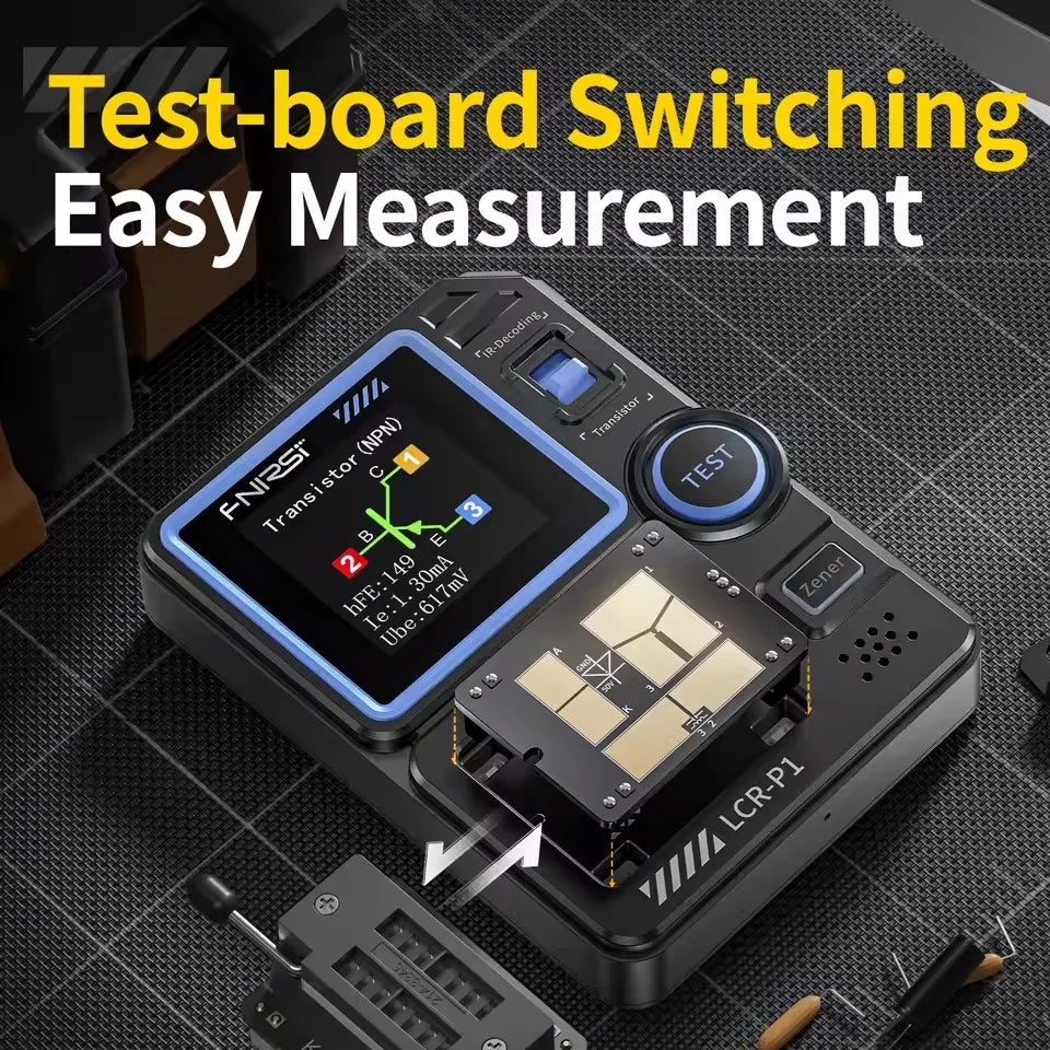 FNIRSI LCR-P1 Transistor Tester Diode Triode Transistor Capacitance Meter Resistance LCR ESR Meter Multifunctional Tester Tool