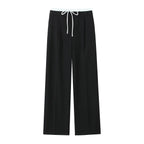 Willshela Women Fashion Solid Lace Up Side Zipper Straight Pants Vintage High Elastic Waist Female Chic Lady Trousers