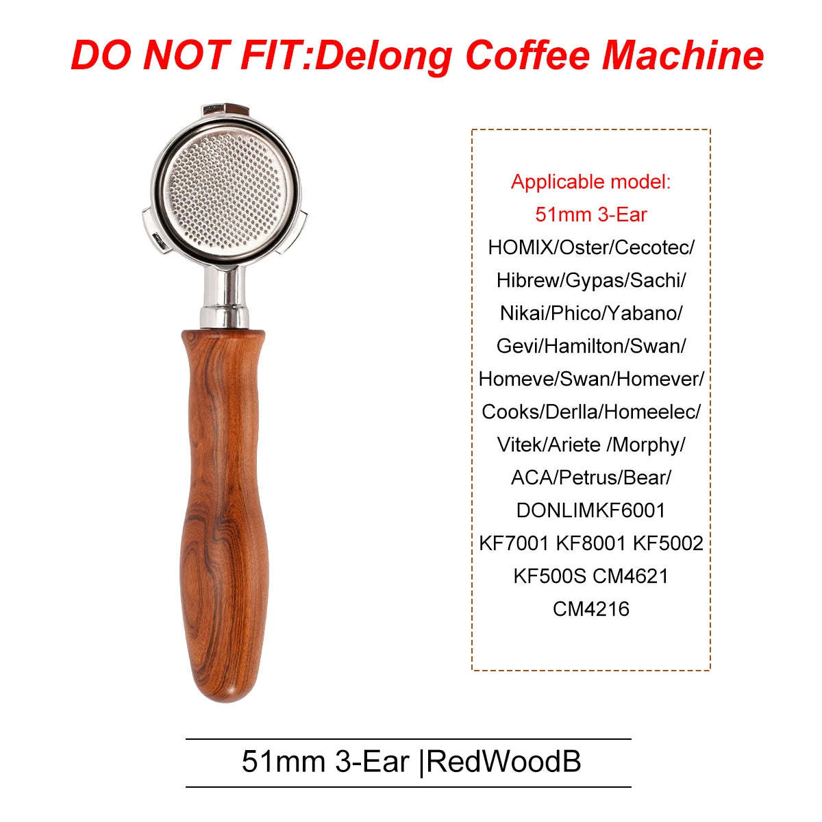 51mm Coffee Bottomless Portafilter With Filter Basket For Homix H11 Oster Cecotec Hibrew Espresso Machine Handle Cafe Tools