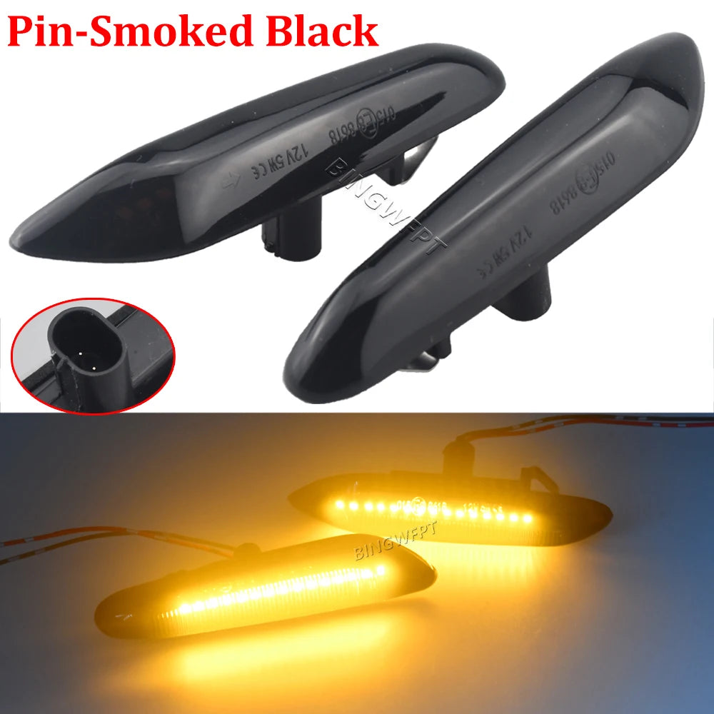 Smoke Lens Dynamic Flowing LED Turn Signal Side Marker Light Blinker Lamp For BMW E90 E91 E92 E93 E60 E87 E82 E46 Accessories