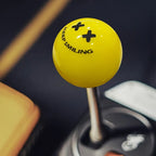 Keep Smiling Yellow & Black Gear Shift Knob - Manual Transmission Lever Head with joyful Face Design, JDM Style Car Interior