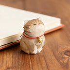 Cute Cat Animals Figurine Decorative Wooden  Ornament Kitten Statue Calico Golden gradient cat Home Office Desk Car Decor Gift