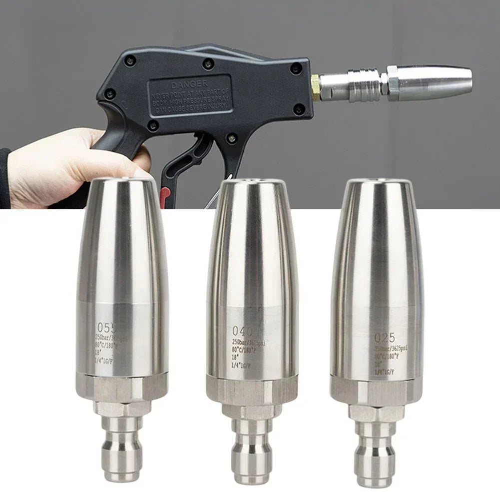 25/35/40/55mm 360° Rotating Rust Removing Quick Connector Car Wash High Pressure Water Gun Nozzle Stainless Steel Lotus Nozzle