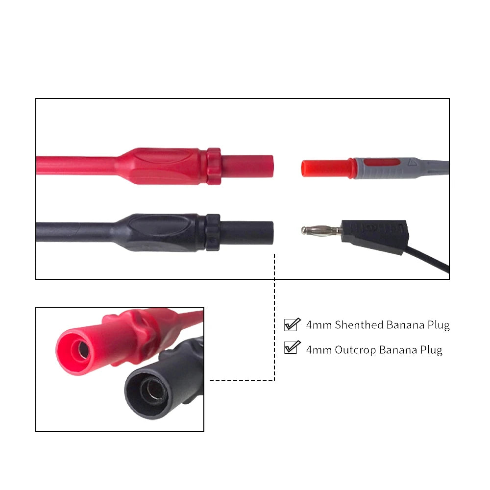 Cleqee P1033B Automotive Multimeter Test Leads Kit with Wire Piercing Puncture Probes 4mm Banana Plug Test Leads Test Probes