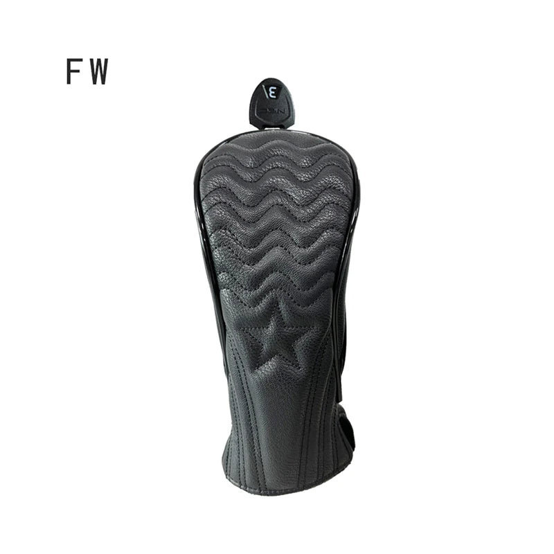 Golf Headcover Golf Wood Cover PU Leather Golf Club Covers For Driver Fairway Hybrid Waterproof Protector Set Golf Accessories