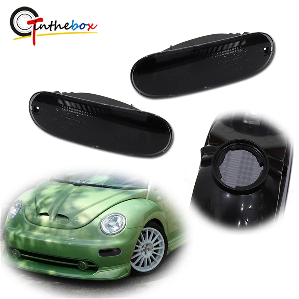 2pcs Car Front  Side Marker Parking Lights Light Housing Shells For VW Beetle 1998 -2005 No Bulb/Socket