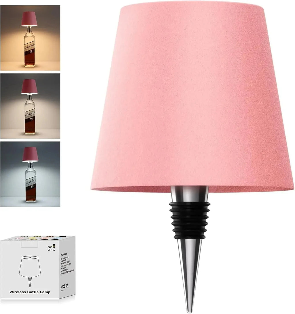 USB Charge Bottle Table Lamp Touch Control 3 Colors and Stepless Dimming Night Lamp For Restaurant Bar Wine Bottles Desk Lights