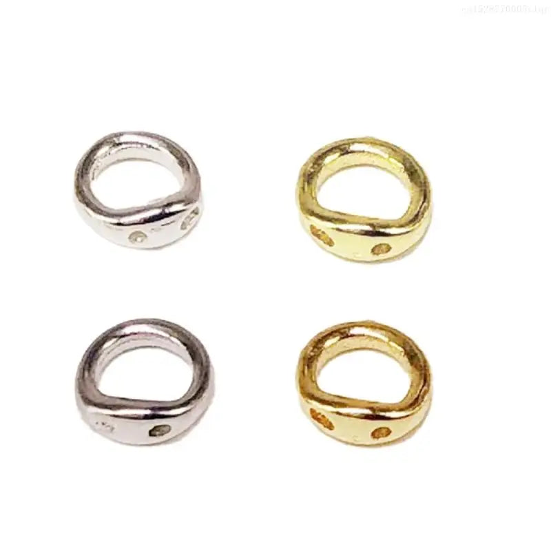20 pcs Elegant Double Hole Linking Circles Sophisticated Craft Rings Connector Rings with Two Holes for Jewelry Assembly F0S4