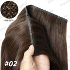 Butterfly Weft Extensions Human Hair Hand Tied Invisible PU Bundles Hole Flat Remy Twin Tabs PU Weft Free Beads 40-50g/Pack