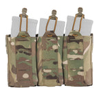 Triple Mag Pouch 5.56/7.62mm Lightweight Open Top Elastic MOLLE Mount Multi Caliber Field Use Hunting Vest Waist Gear Carrier