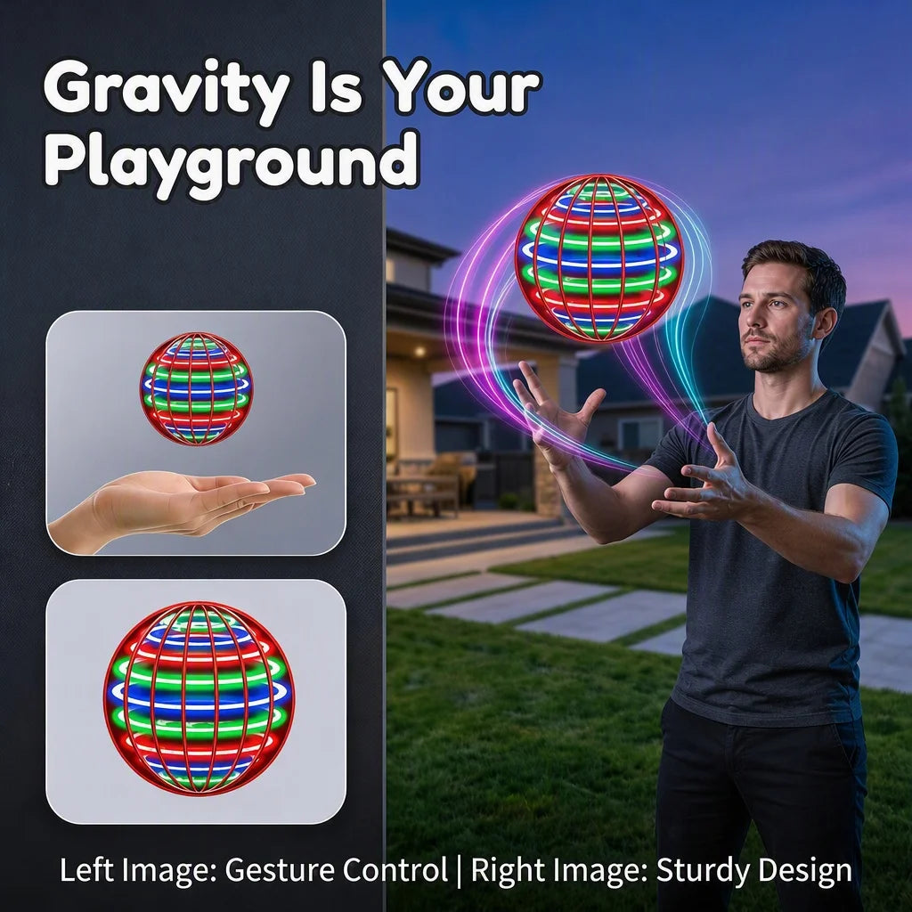 Flying Ball Suspension Color LED Automatic Boomerang Ball Black Tech Magic Ball Flying Toys Gyroscopic Anti-Gravity For Children