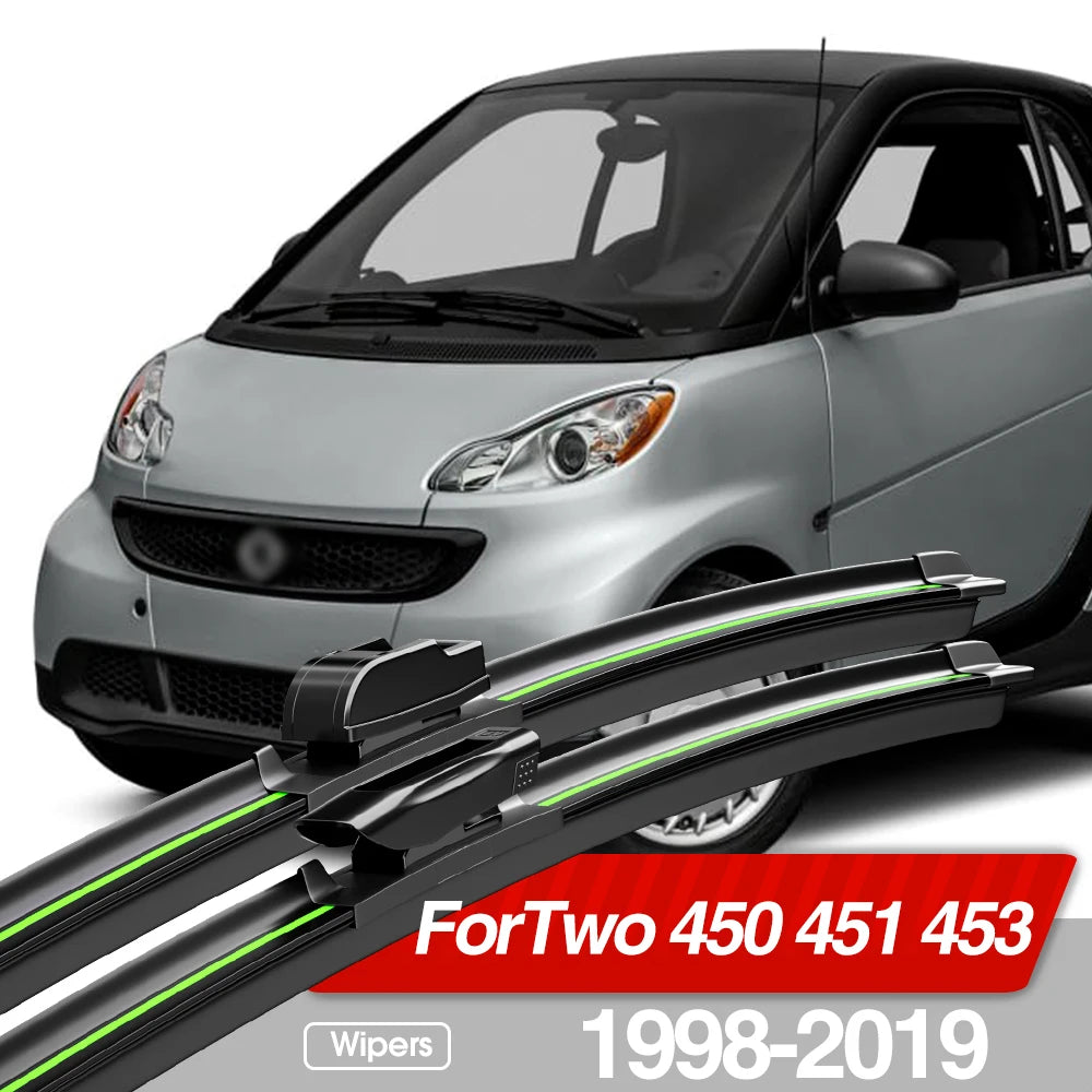 For Smart ForTwo 450 451 453 1998-2019 Front Windshield Wiper Blades 2pcs Windscreen Window Accessories 2000 2004 2008 2014 2018