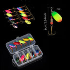 16/10pcs Fishing Spinner Metal Lures with Tackle Boxes Crankbaits Wobblers Metal Sequin Trout Spoon With Hooks for Carp Fishing