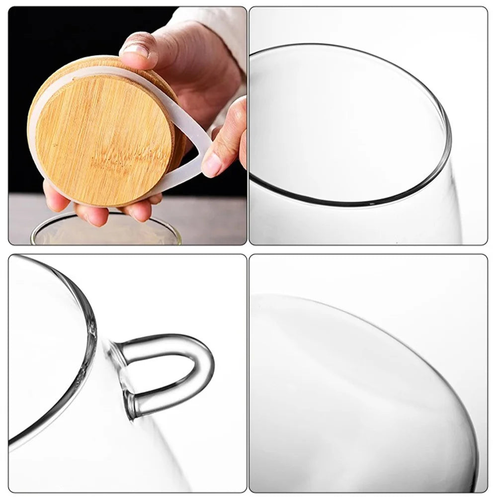 Airtight Glass Storage Jar with Bamboo Lid, 350ml/600ml/1000ml, 1pc or 3pcs