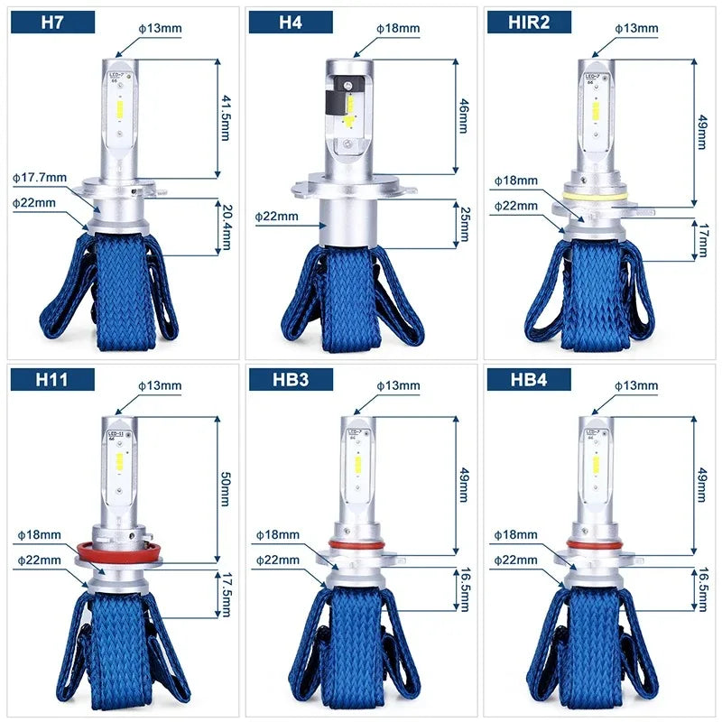 Philips Ultinon Essential LED Light H4 H7 HB3 HB4 H8 H11 H16 6000K White Lamp LED HIR2 9012 9005 9006 Auto Headlight,1Pair