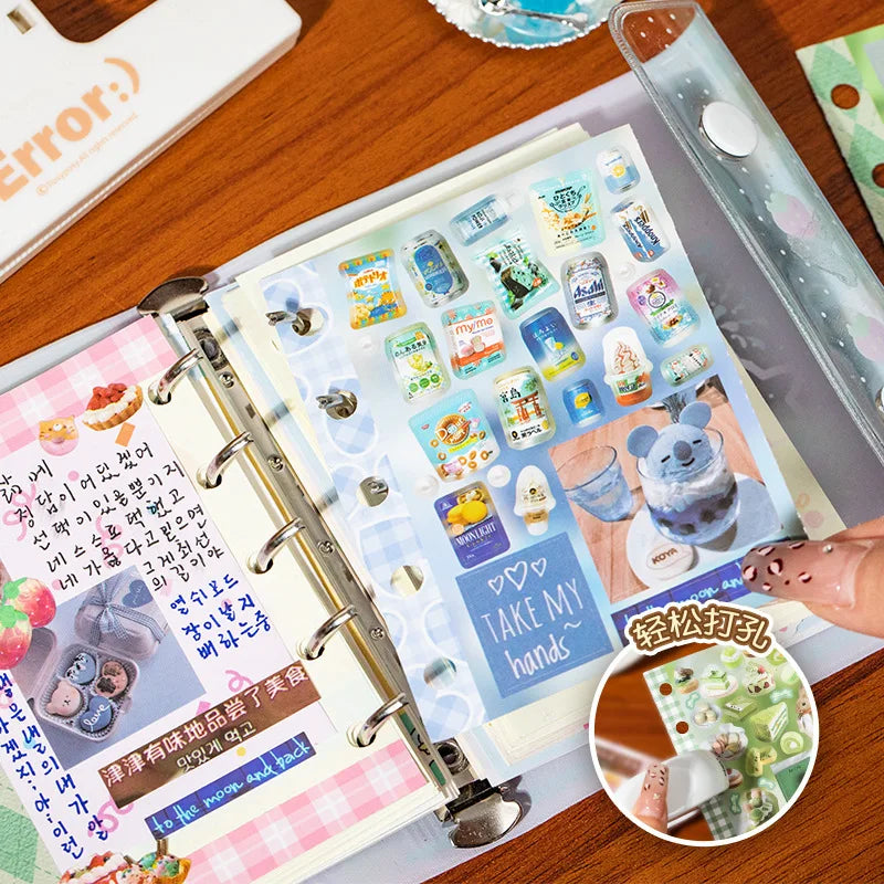 4pc/set Japanese Y2K Cute Scrapbook Sticker Aesthetic Kawaii Animal Food Dessert Journaling Sticker DIY Decor Stationery Sticker