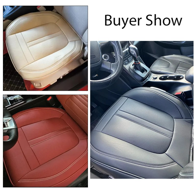 1PCS Nappa Leather Car Seat Cover Full Wrap Bottom Car Seat Cushion Durable Anti-Slip Driver Car Seat Protector Accessories