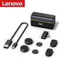 Lenovo Magnetic Wireless Lavalier Microphone 100M Noise Reductionfor with Charging Box Professional Microphone for Recording