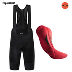 YKYWBIKE Men's Cycling Bib Shorts with Italy MITI Straps Road Bike Bib Pants Belgium and Interface Padded Bicycle Shorts MTB Pro