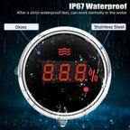 Waterproof 0~100% Digital 52mm Water Level Gauge with Alarm 0-190ohm Water Level Sensor 100-600mm for Car Boat Yacht Custom Red
