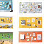 Felt Wall Sticker Display Board for Classroom Photo Wall, 2pcs Set, Grey Yellow Camel