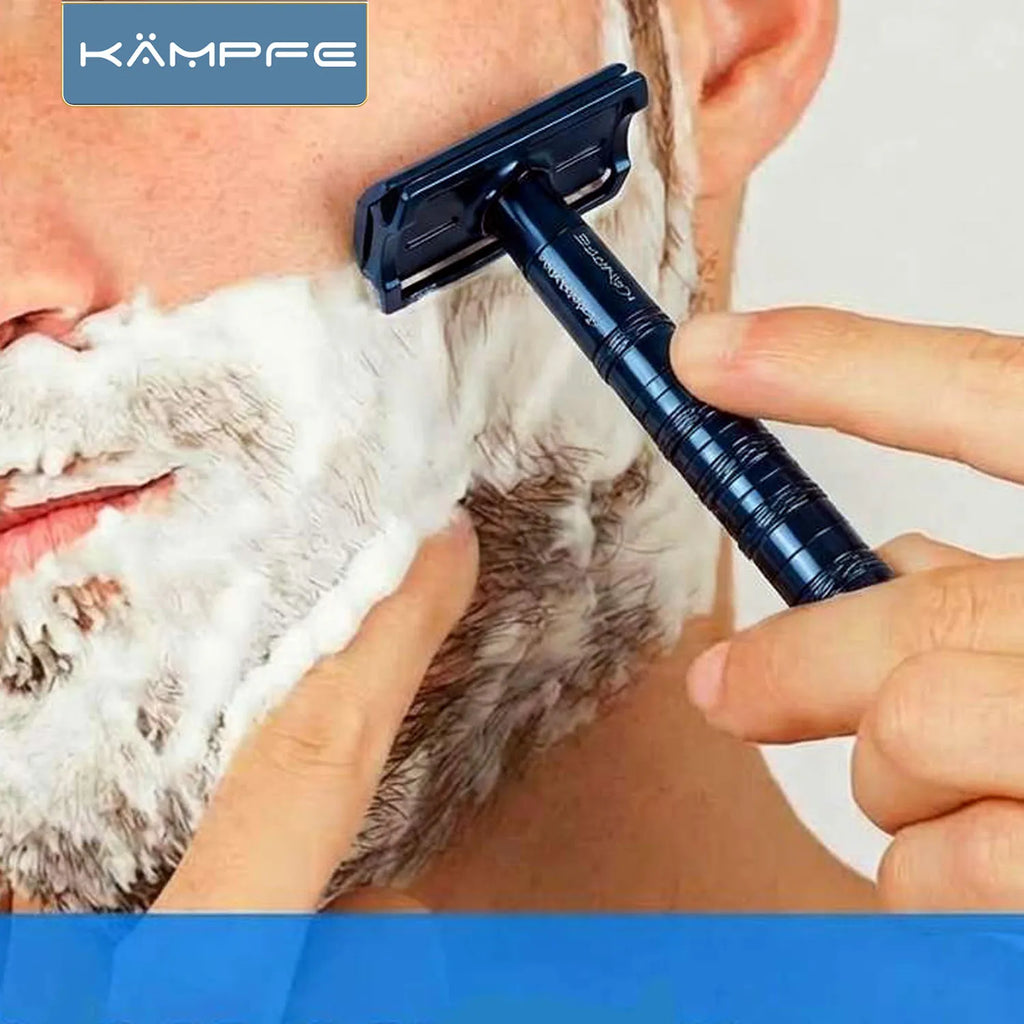 KAMPFE Double Edge Safety Razor Stainless Steel Classic Manual Shaver Wet Shaving 30-degree Shaving Angled Head for men