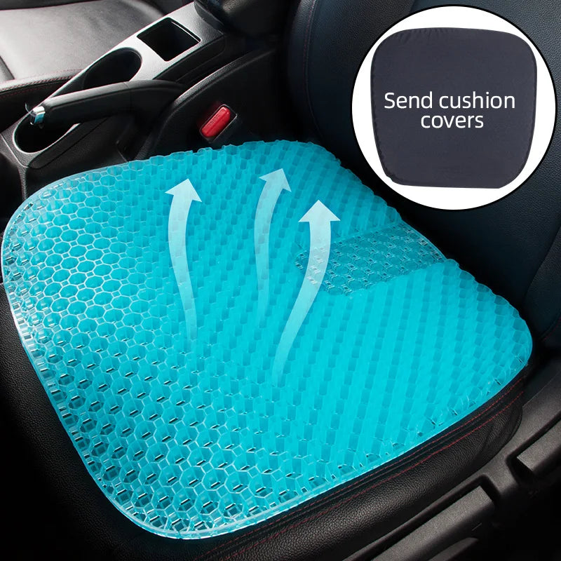 TPE gel honeycomb seat cushion, breathable chair pad, sky blue