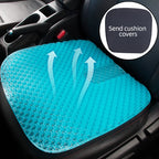 TPE gel honeycomb seat cushion, breathable chair pad, sky blue