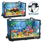 Fishbowl Aquarium Series Building Blocks Sea Turtle Jellyfish Fish Tank With Light Seafloor Assemble Bricks Toy For Children Kid