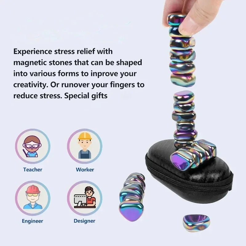 Chess Magnet Stones Polished Colorful Lodestone Multi-functional Magnetic Block Relieve Stress Entertainment Magnets Fridge