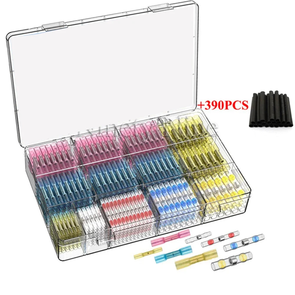 WOZOBUY Heat Shrinkable Wire Connectors  SST21 Waterproof Sleeve AWG22-18 Butt Electrical Splice Tinned Solder Seal Terminal