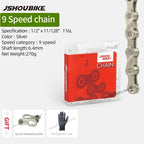 JSHOUIKE 1/6/7/8/9/10/11/12Speed  Chain Mountain Road Bike Electroplating rust prevention MTB Variable speed chain bicycle Parts