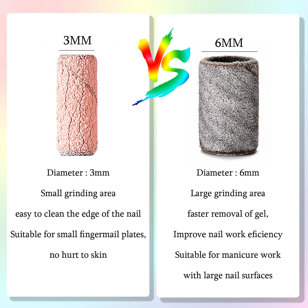 1000pcs 3mm Mini Zebra Nail Sanding Bands Electric Machine Nail Drill Bit UV Gel Acrylic Polish Remover For Nails Accessory Tool