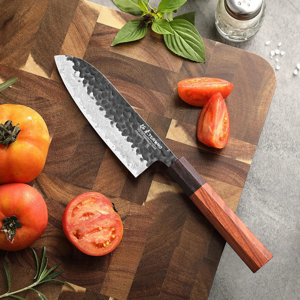 TURWHO 5" Petty Chef Knives 67 Layer Damascus Steel Kitchen Knives Sharp Utility Cooking Tools Japanese Handmade Santoku Knife