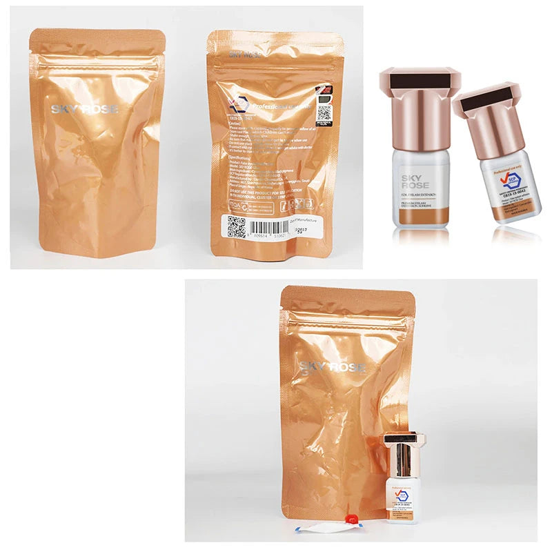 5 Bottles Sky Rose Glue Original Korea Flase Eyelashes Extension Supplies 5ml Beauty Shop Makeup Tools Adhesive Healthy